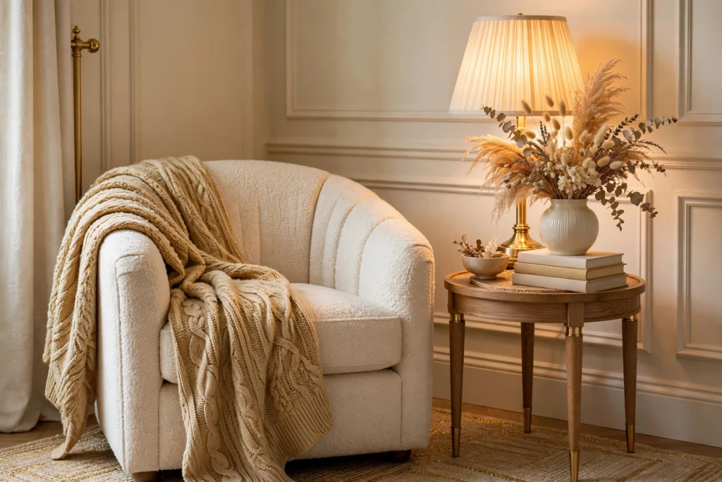 Styled home decor corner